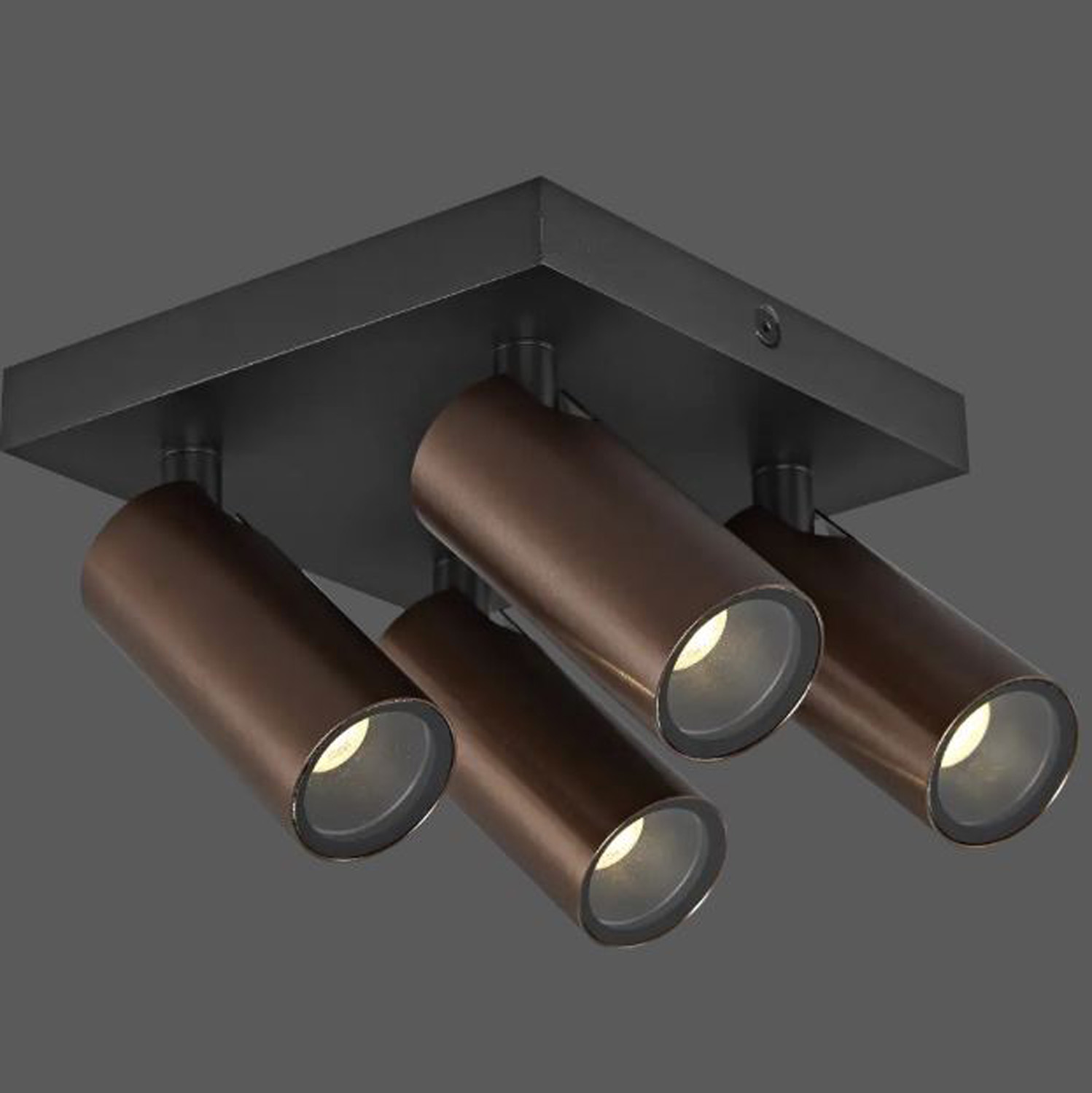 Spot en saillie - bronze brossé/noir - 15x15x13,1cm - 4xGU10 (MR11) max. 10W - IP44 - ampoules non incluses