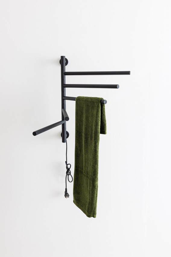 Handdoekradiator Dawn enkel 62,2x51,6cm zwart 80Watt