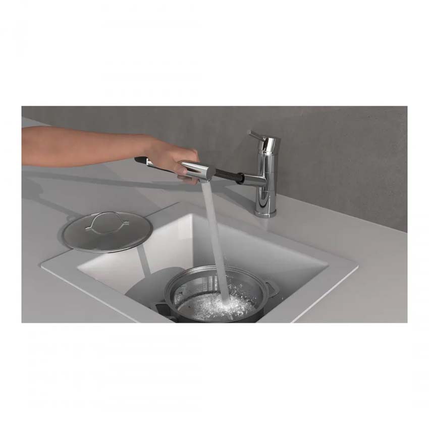 Robinet de cuisine Unai chrome avec bec extractible