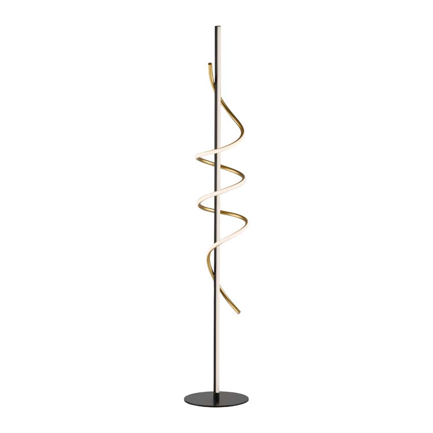 Vloerlamp zwart/goud incl LED lamp 1470 lumen 26W