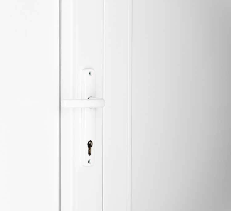 Buitendeur dubbel vlak paneel PVC antraciet/wit linkstrekkend op maat