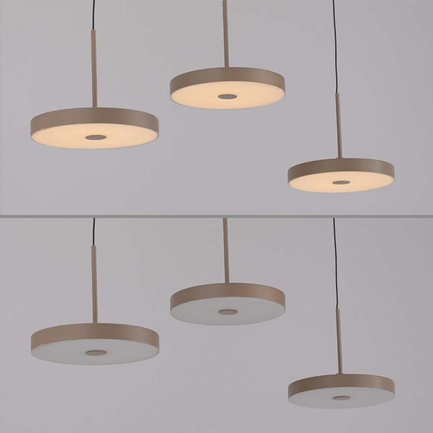 Luminaire suspendu - sable - 65cm - dimmable - 3x6,8W - 3000K