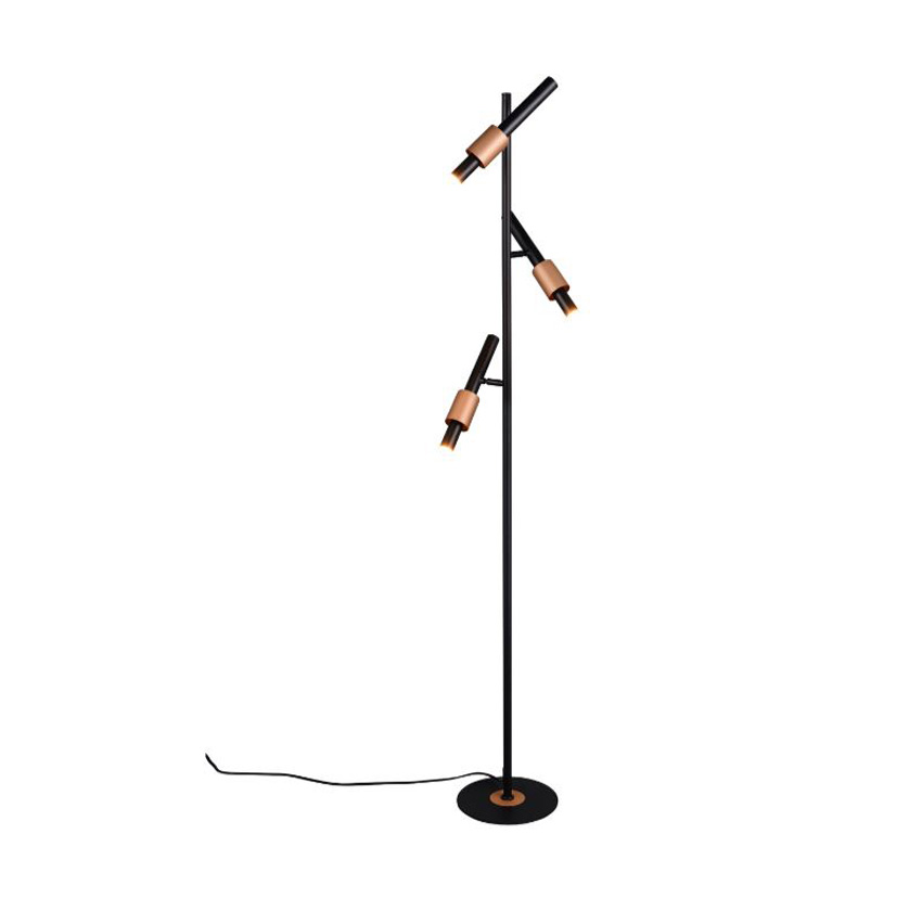 Lampadaire - noir/bronze - H150cm - dimmable - LED - 3x4,5W - 2300/4000K