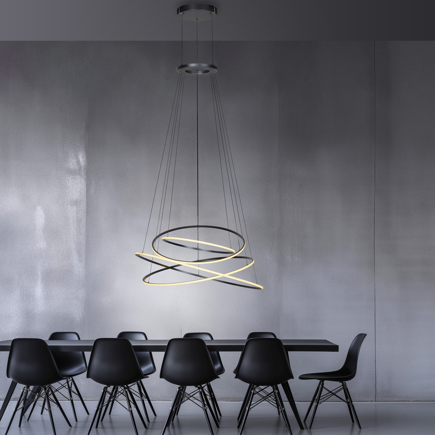 Suspension - gris - Ø110cm - dimmable - LED - 1x53W - 2700-5000K