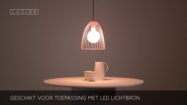 Lucide MACARONS - Hanglamp - Ø 24,5 cm - 1xE27 - Roze