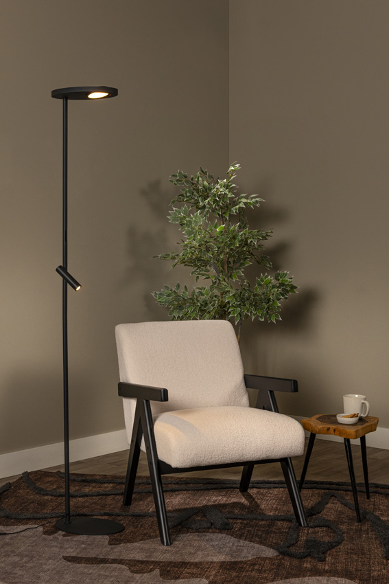 Lucide Essential Ortolan - Vloerlamp - LED dimbaar - CCT - 2700K/4000K - Zwart