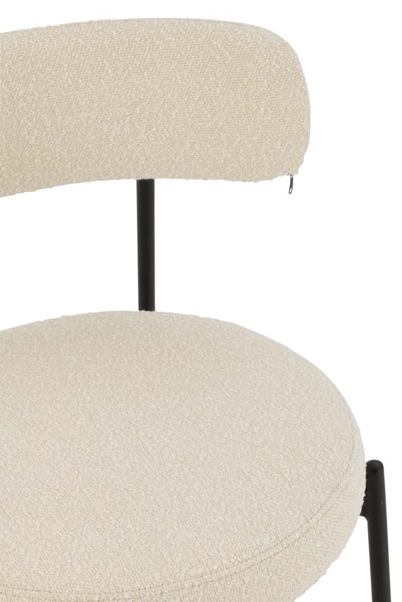 Stoel Boucle wit 51x52x77cm Stoel Boucle wit 51x52x77cm
