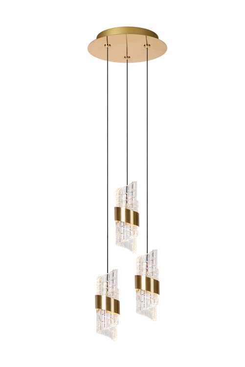 Suspension - or/laiton - Ø25cm - LED - 3x8W - 2700K