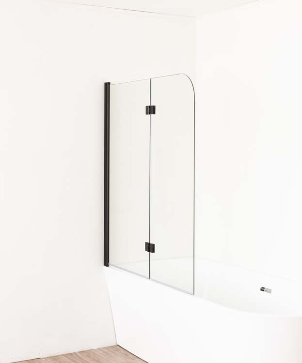 Paroi de baignoire Asher noir gauche 120x130cm