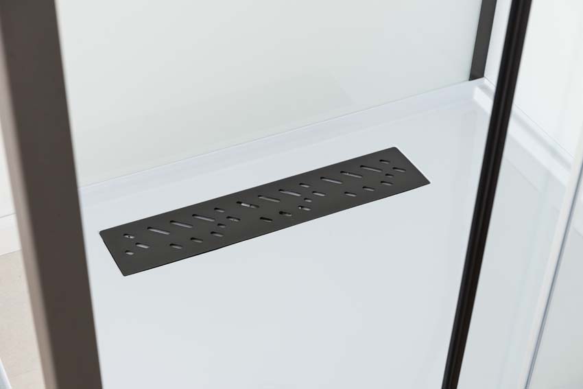 Douchecabine Amani rechts gunmetal schuifdeur 90x115x215cm