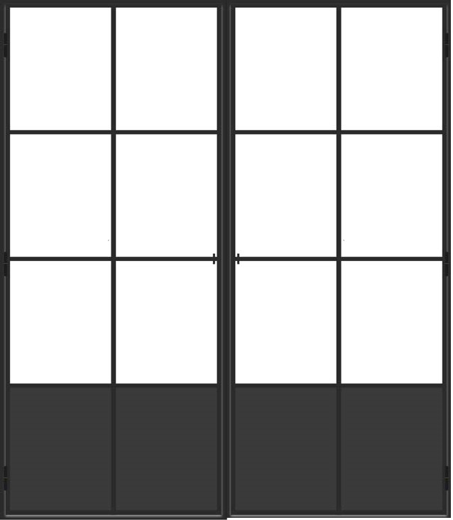 Dubbele stalen binnendeur Black Beauty zwart 2x6R links duwend op maat