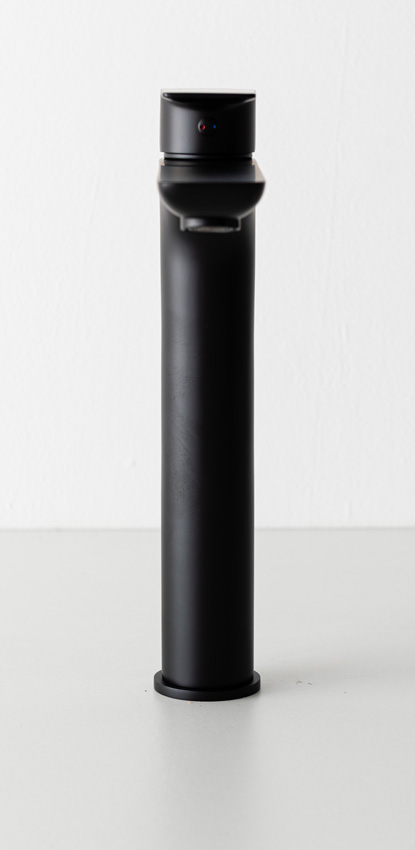 Wastafelkraan Miley mat zwart verhoogd