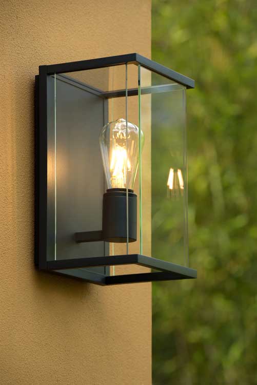 Wandlamp buiten - antraciet - E27 - IP54 - vierkant