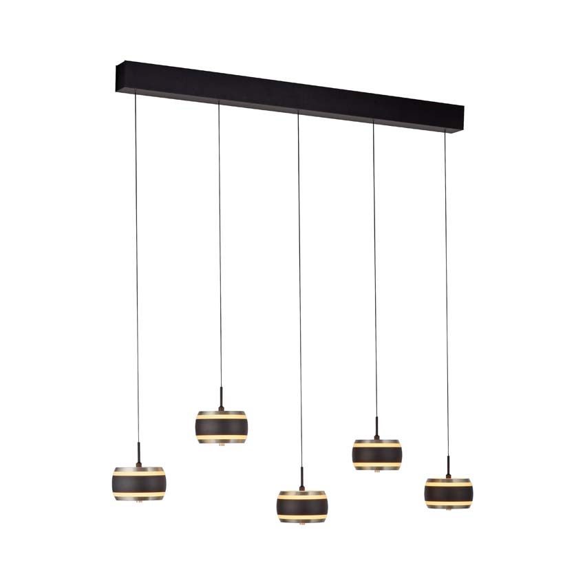Suspension Easy Lift - Noir - 101cm - Dimmable - 5x8W - 2200-5000K - avec télécommande