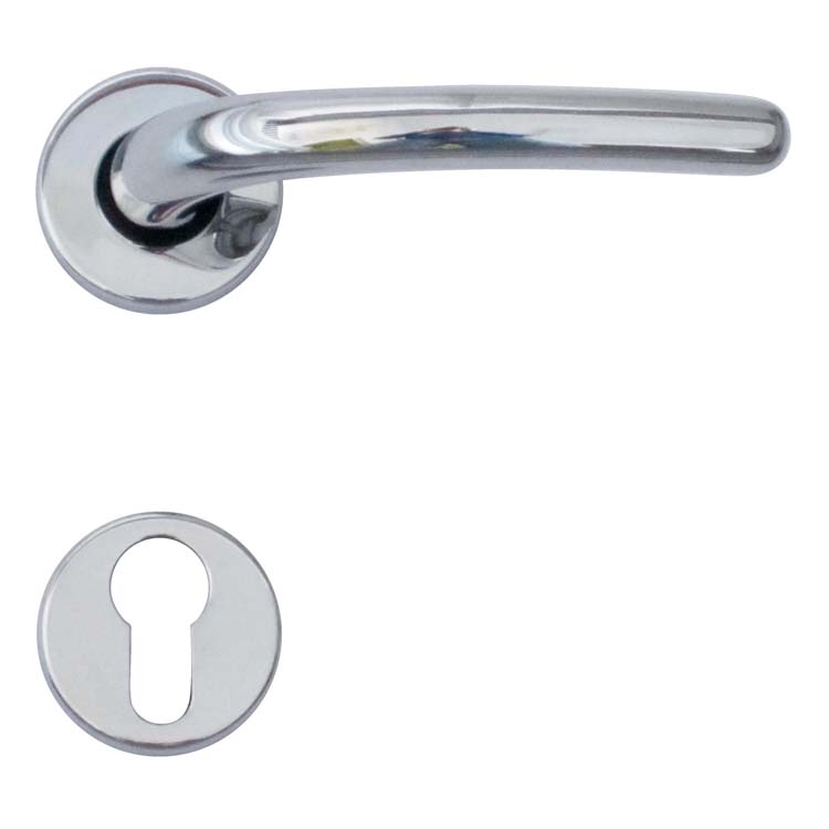 Poignée de porte pro ancona chrome rosace cylindre