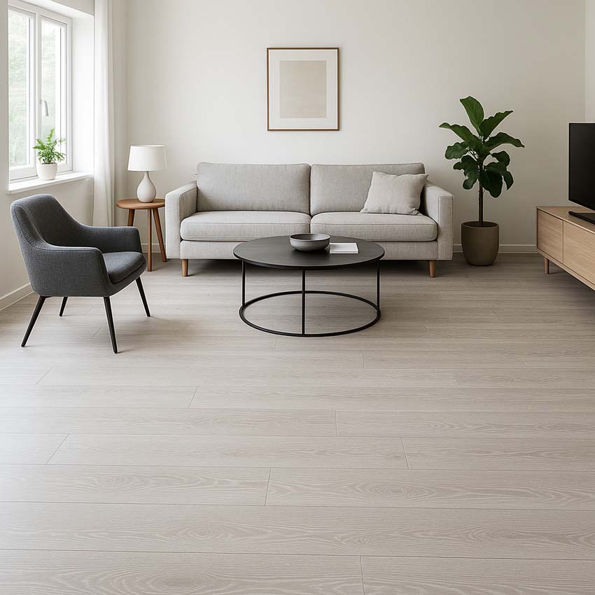Vinyl vloer Valinge plank 4mm bleke eik 122x18cm
