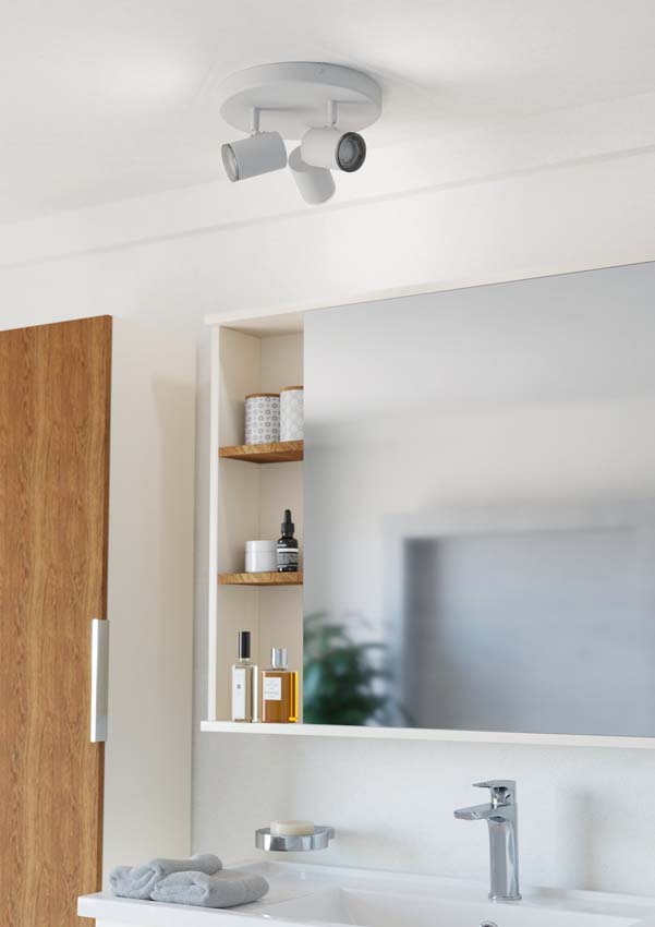 Spot en saillie - Blanc - Ø23xH11,5cm - Dimmable - GU10 - 3x5W - rond