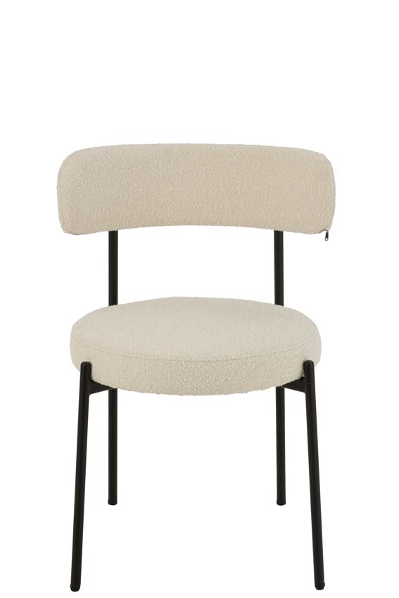 Stoel Boucle wit 51x52x77cm Stoel Boucle wit 51x52x77cm