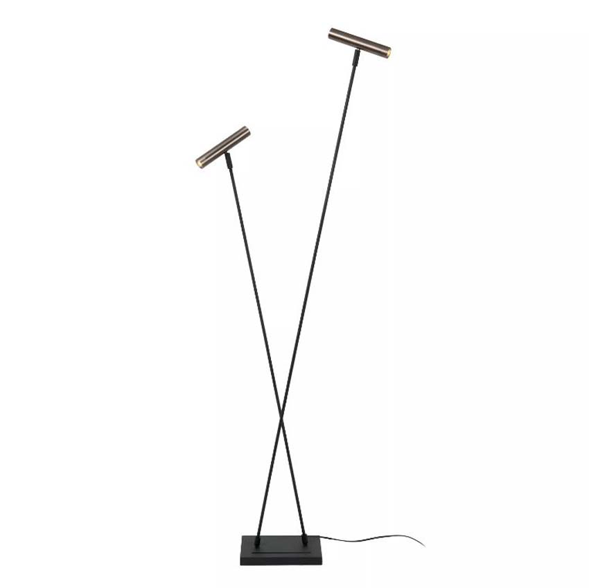 Lucide Vibes Duarte - Staande lamp - 2xG9 - Grijs ijzer