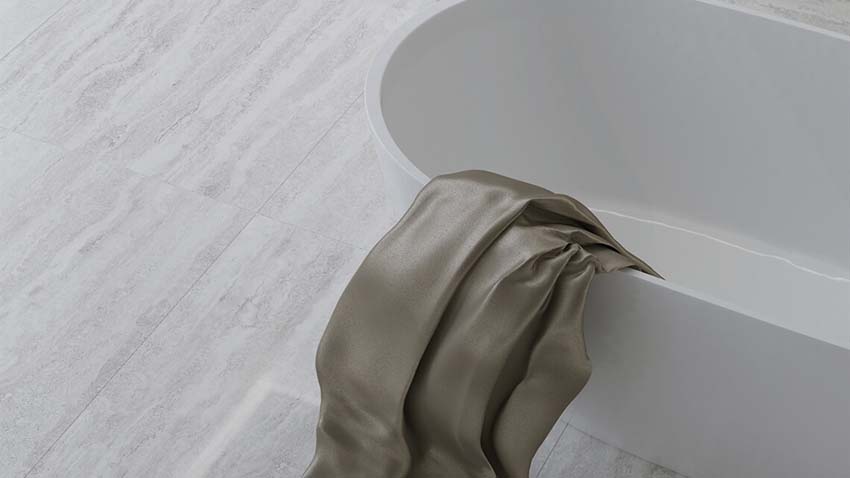 Vloer- en wandtegel Travertino Bianco greige 60x120cm