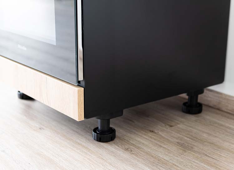 Armoire de cuisine Plenti meuble bas pour four, noir/aspect bois, 60x78cm