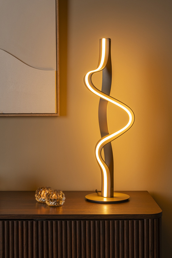 Lucide Premium Lambada - Lampe de table - LED Dimmable - 1x19W - 2700K - Couleur champagne
