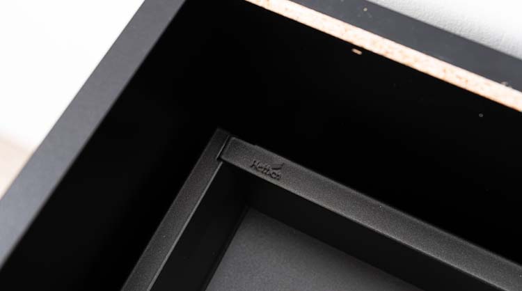 Armoire de cuisine Plenti avec 3 tiroirs noirs/aspect bois 60x78cm