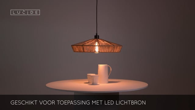Lucide YUNKAI - Hanglamp - Ø 50 cm - 1xE27 - Licht hout
