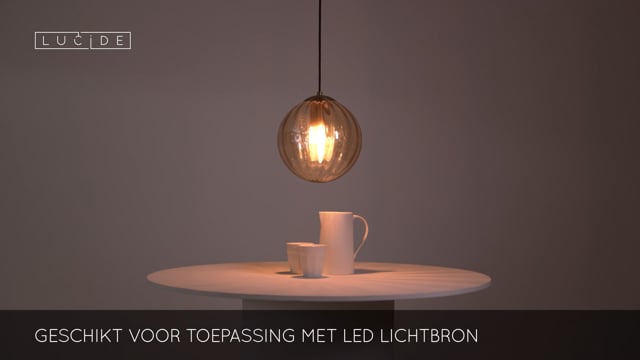 Lucide MONSARAZ - Suspension - Ø 25 cm - 1xE27 - Ambre