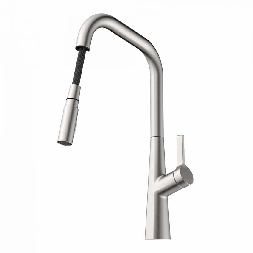 Robinet de cuisine Wasserwerk WK 9 Edge aspect inox avec bec extractible