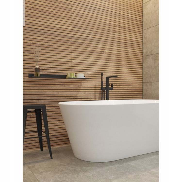 Wandtegel Line up mat eik/zwart 40x120cm