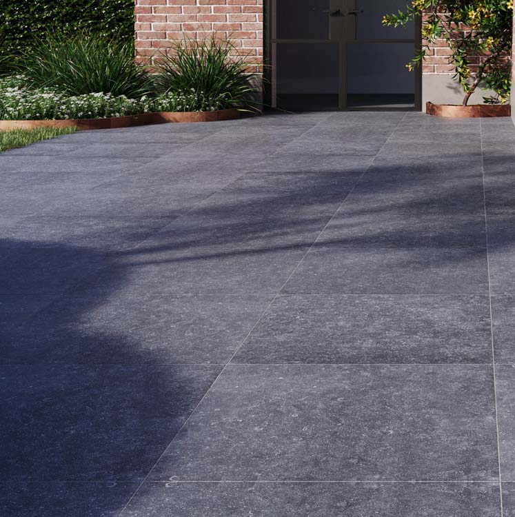 Dalle de terrasse Pierre De Semois anthracite 60x60x2cm