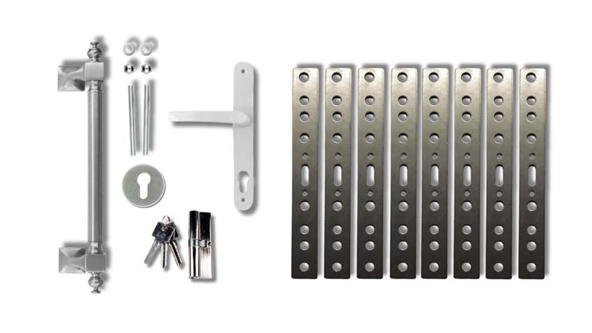 Toebehoren compleet PVC deuren Authentica trekker + deurkruk + ankers
