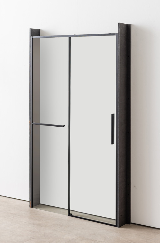 Porte de douche coulissante Ulani noir 138-140x200cm