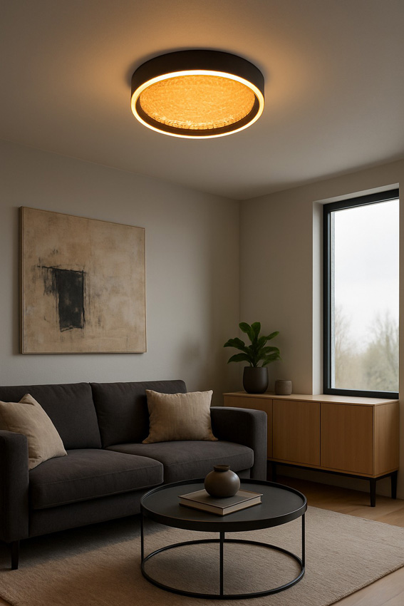 Plafondlamp - zwart/goud - Ø40cm - dimbaar - LED - 1x40W - 3000K