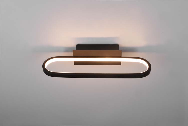 Ecl. salle de bains appl murale LED noir IP44 17W 1700lm