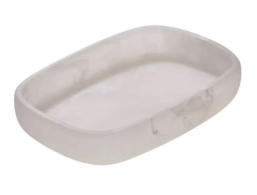 Porte-savon Sky polyrésine blanche 13,4x9,5x2,5cm