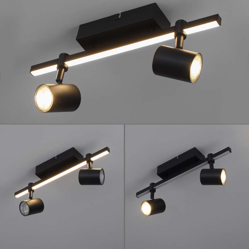 Applique murale - Noir - 40x10,5x18cm - LED - 2x4,5W - 3000K