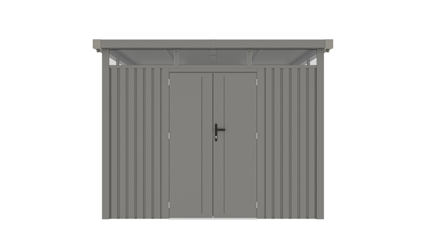 Abri de jardin Segura métal gris 294x294x222cm avec double porte