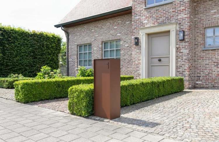 Pakketbrievenbus eSafe Dropbox cortenstaal look small back