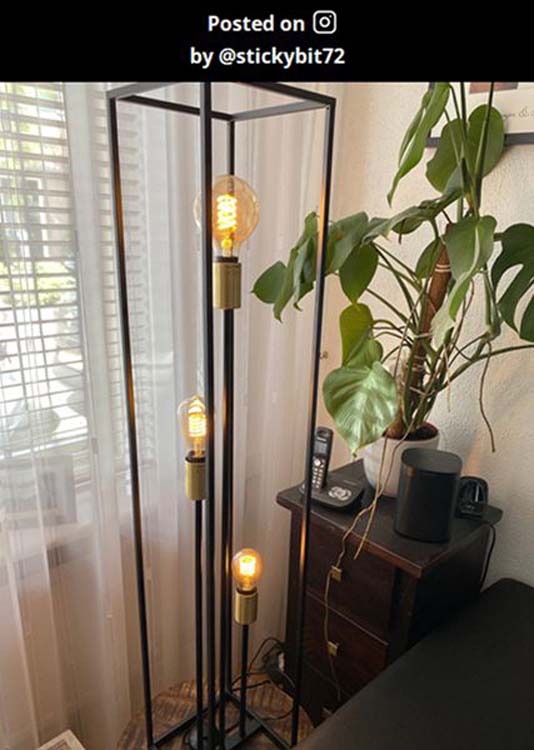 Staande lamp - zwart - 3xE27 - 40W