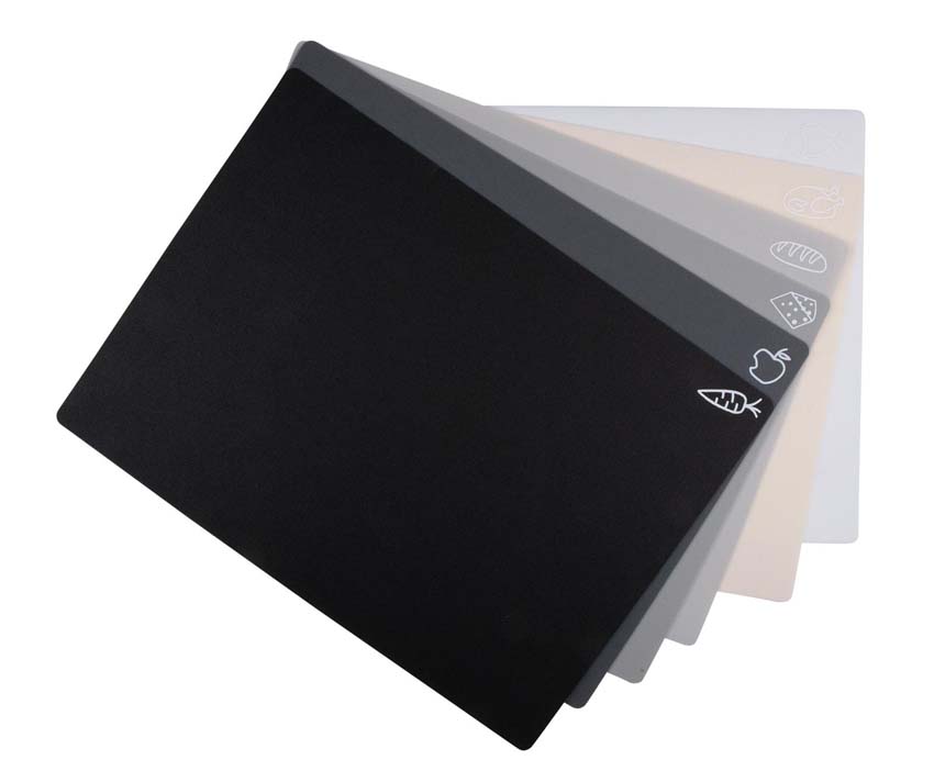 Snijplank kunststof multicolor 38x28cm set van 6