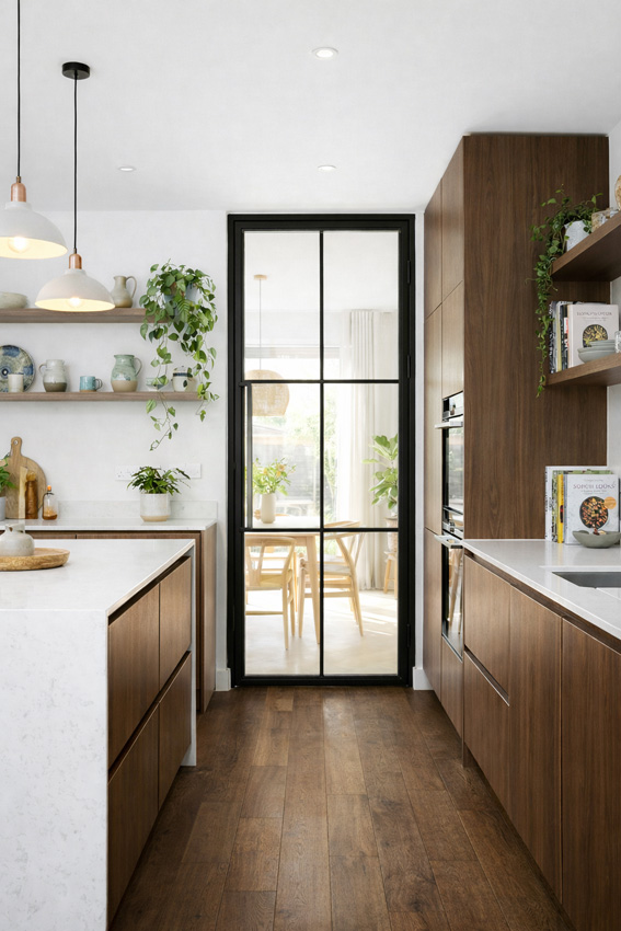 Porte intérieure simple en acier Tara noir 6V poussant à droite sur mesure