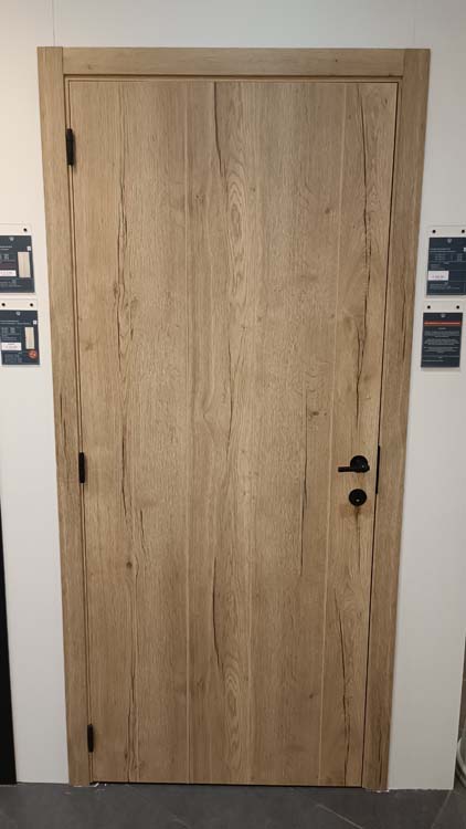Porte intérieure complète Realwood Oak 201,5x83cm aggloméré tubulaire réversible + châssis 20cm