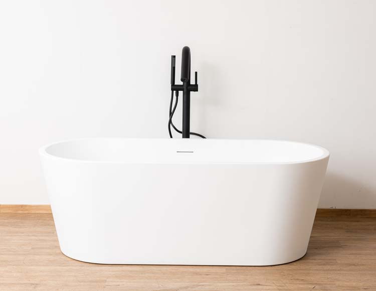 Vrijstaand bad Hot mat wit 170x80cm