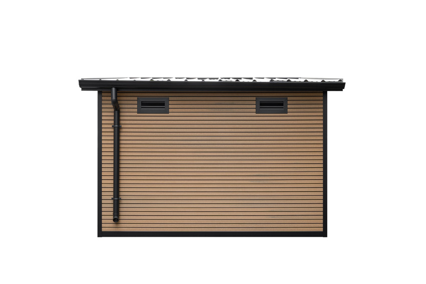 Tuinhuis Yasmine L WPC stone grey/sandstone 290x290cm dubbele deur