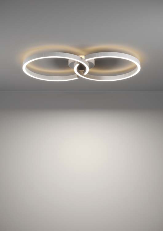 Plafonnier - blanc - 67,5x38x6,5cm - dimmable - LED - 2x9,75W - 2700-6500K + RGB