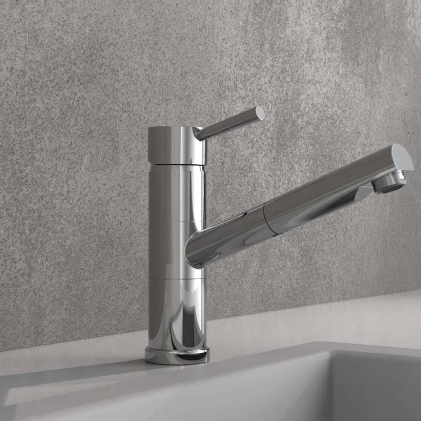 Robinet de cuisine Unai chrome avec bec extractible