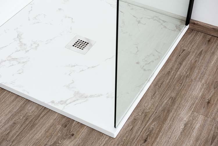 Receveur de douche Minimalism composite avec gelcoat aspect marbre 90x90cm