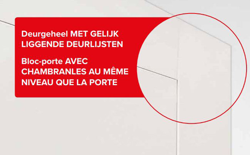 Bloc-porte fini invisible flat âme tubul.63cm à peindre 211.5cm rév.